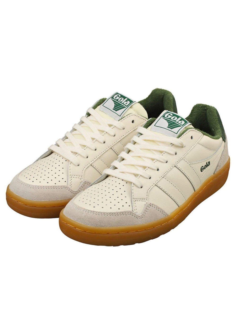 Gola Eagle 86 Womens Casual Sneakers in Off White Green 6.5